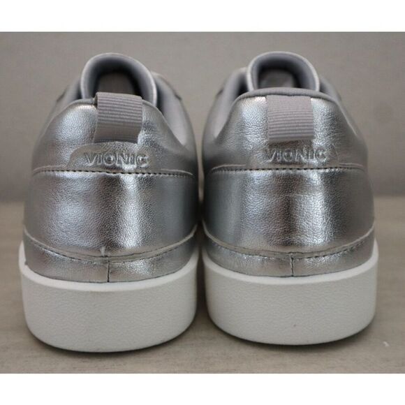 Vionic J0746L4020 Women's Sz 7M Silver Leather Elise Comfortable Walking Shoes - Picture 3 of 13